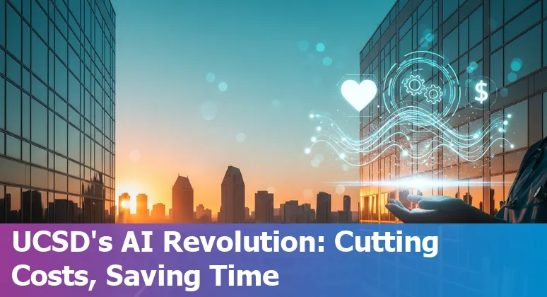 San Diego, California healthcare workers and AI dashboards showing cost savings and efficiency metrics