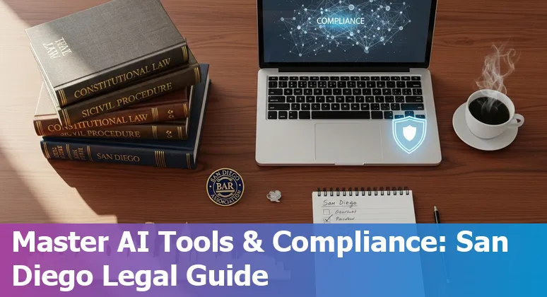 San Diego, CA legal professionals using AI tools in 2025 — skyline and courthouse with AI overlays.