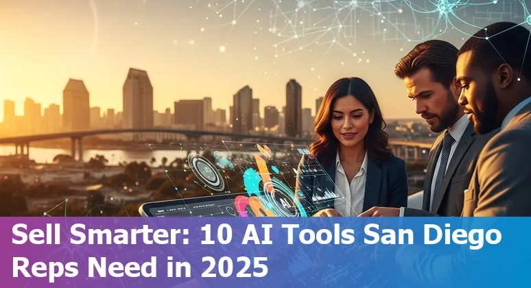 San Diego sales professional using AI tools on laptop with skyline in background