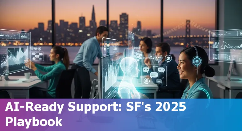 Customer service rep using AI tools at Oracle Park, San Francisco, California, US in 2025
