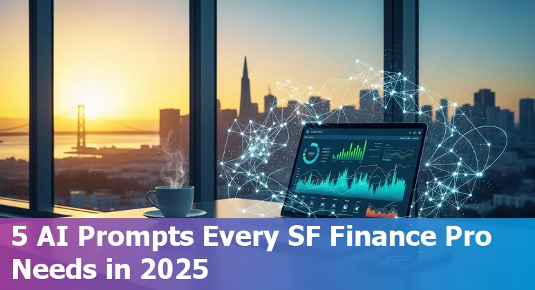 Finance professional using AI prompts to build SaaS financial models and investor slides in San Francisco office