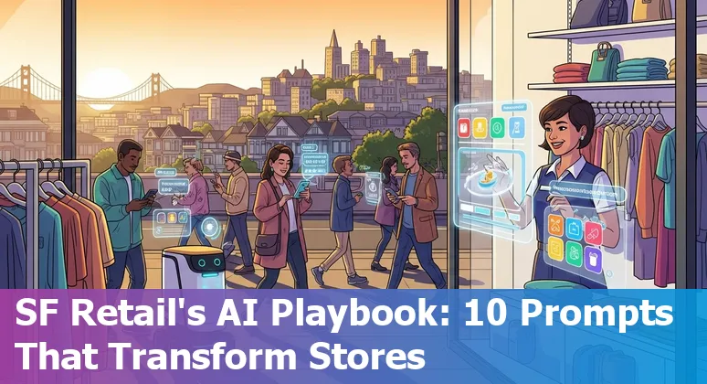 Retail store in San Francisco with AI overlays showing recommendations, inventory, and dashboards