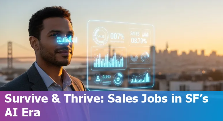 Sales rep and AI assistant collaborating in a San Francisco, California office — debate on AI replacing sales jobs in San Francisco