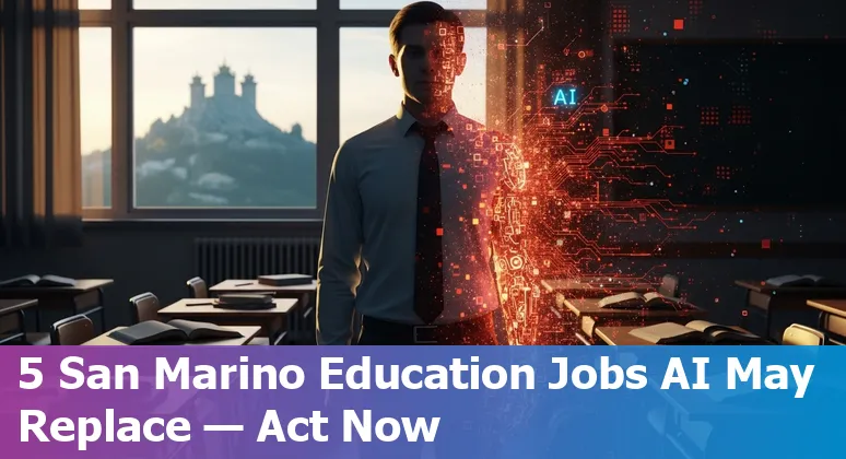 San Marino classroom with teacher, students and AI icons overlay representing AI impact on education