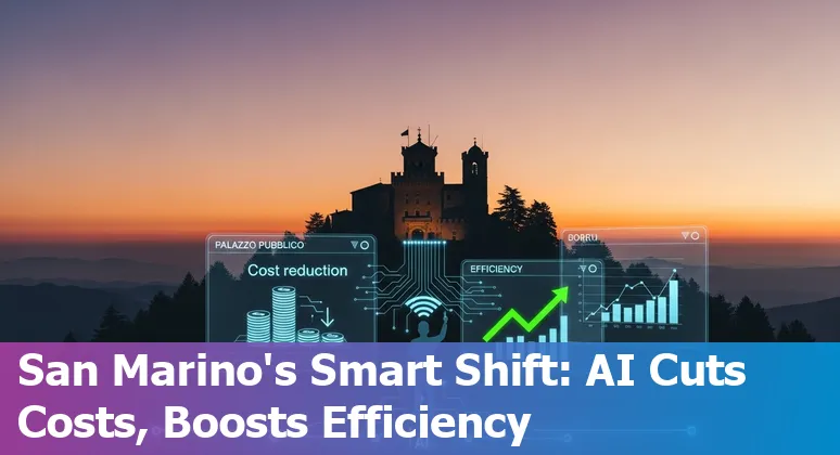Dashboard showing AI-driven government operations and cost savings in San Marino