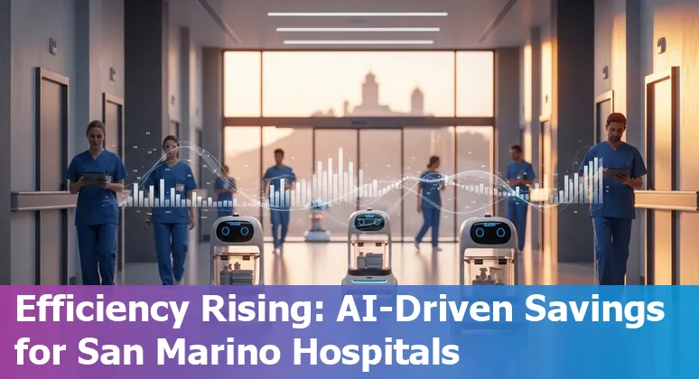 AI healthcare dashboard showing cost savings and efficiency metrics for San Marino hospitals, San Marino, SM
