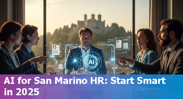 HR professional using AI tools on a laptop in San Marino — 2025 guide for San Marino HR teams