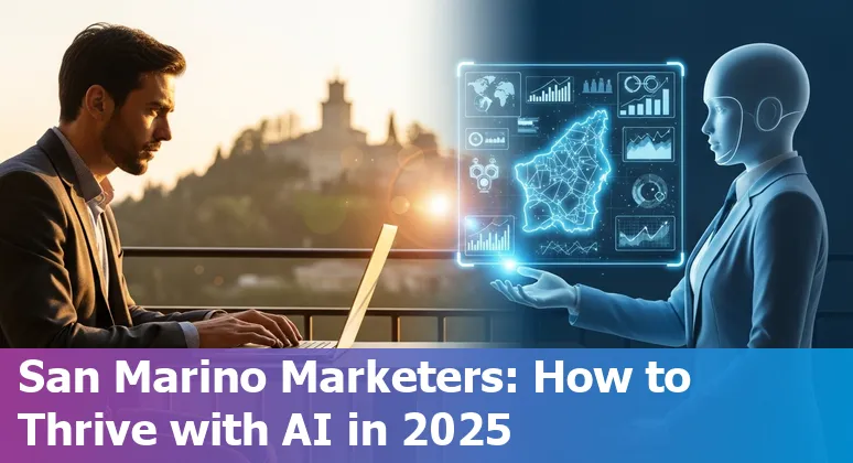 Illustration of AI and marketing professionals collaborating in San Marino, SM in 2025