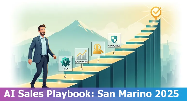 Sales professional using AI tools in San Marino in 2025, showing CRM, analytics, and personalized outreach for San Marino teams