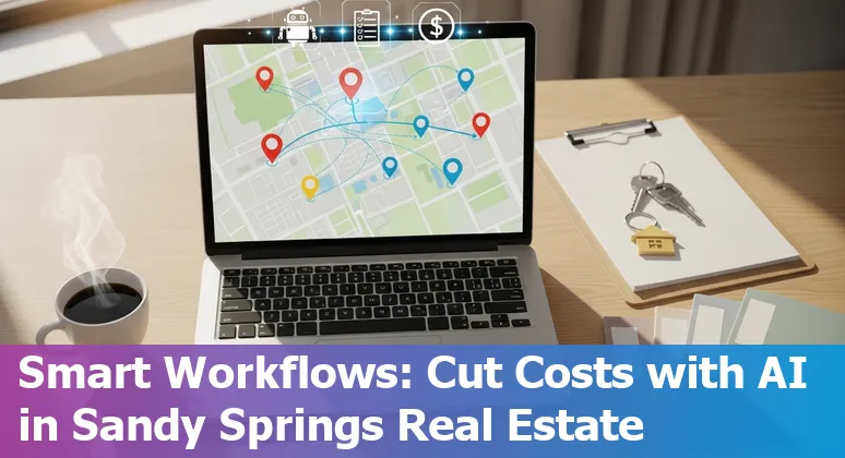 Real estate professionals reviewing AI tools and permitting dashboards in Sandy Springs, Georgia city office