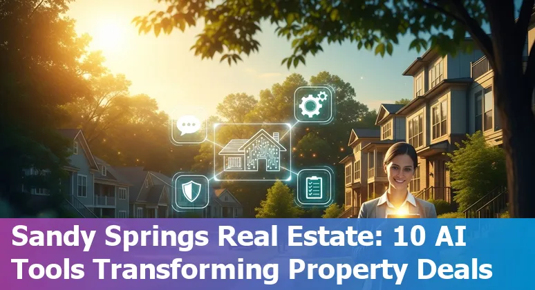 Sandy Springs real estate agent using AI tools on a laptop with local map and property photos