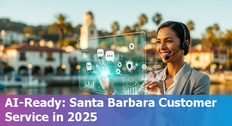 Customer service professional using AI tools on a laptop in Santa Barbara, California, US