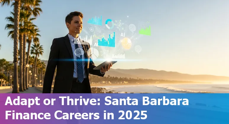 Finance professional using AI tools on a laptop in Santa Barbara, California, US with the coastline visible