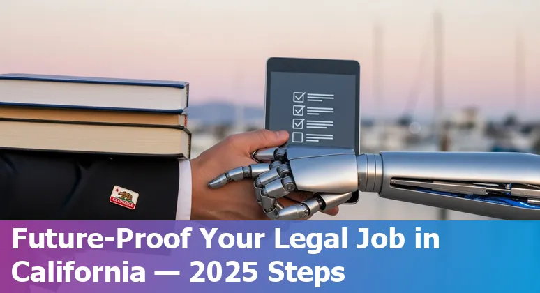 Legal professional using AI tools on a laptop in Santa Barbara, California courthouse setting