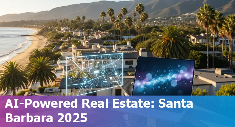 Agent using AI tools on laptop to list a Santa Barbara, California home in 2025
