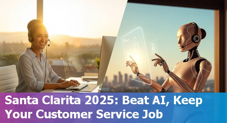 Customer service agent and AI assistant dashboard in Santa Clarita, California office, 2025