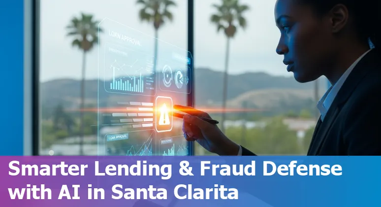 Financial services team in Santa Clarita, California reviewing AI-driven efficiency dashboards