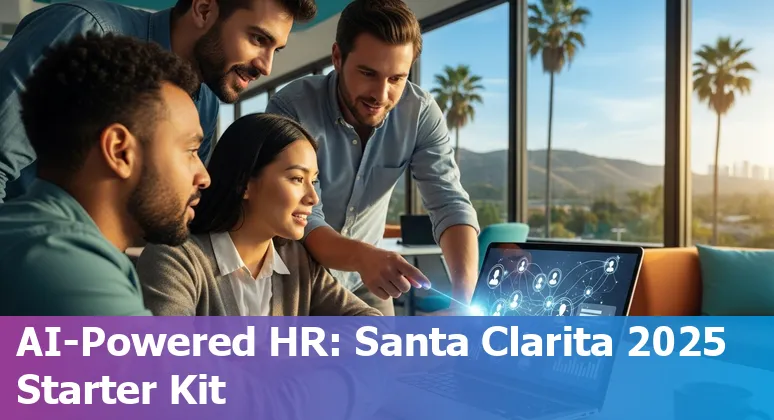 HR professional using AI tools on a laptop in Santa Clarita, California, 2025