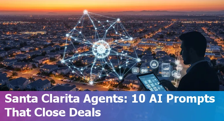 Santa Clarita neighborhood map with AI icons over Valencia, Canyon Country, Saugus, and Newhall