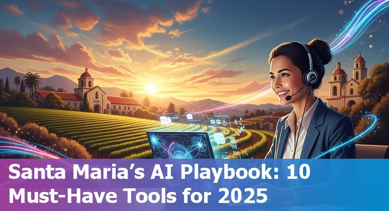 Customer service team using AI tools like ChatGPT, Google Gemini, and Salesforce Einstein to help Santa Maria businesses in 2025.