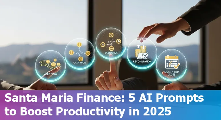 Santa Maria finance team using AI prompts on laptop showing cash flow and forecasts