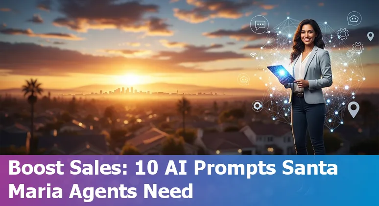 Agent using AI-powered dashboard with Santa Maria map, property photos, and prompt templates on screen