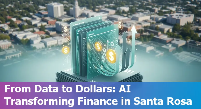 Santa Rosa, California financial services team reviewing AI-driven cost-savings dashboard