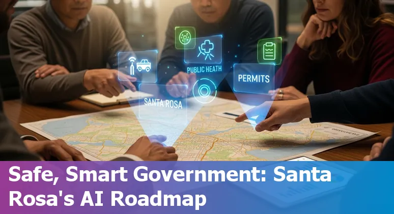 City hall team discussing AI policy and pilots in Santa Rosa, California in 2025
