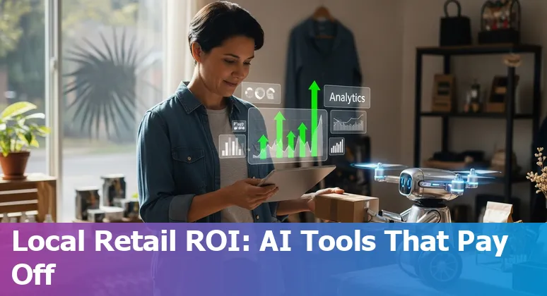 Retail workers and AI dashboard showing inventory optimization in Santa Rosa, California, US