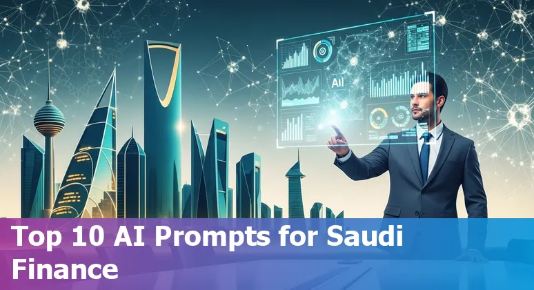 Illustration of AI use cases for Saudi financial services with icons for SAMA, SDAIA, KACST and banks