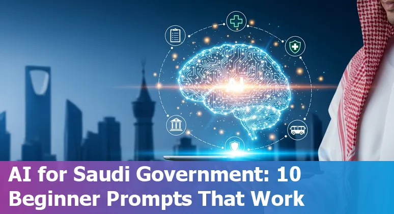 Collage of AI in Saudi government: Aramco rigs, NEOM city twin, Hajj crowd control, customs X-ray, education tablet