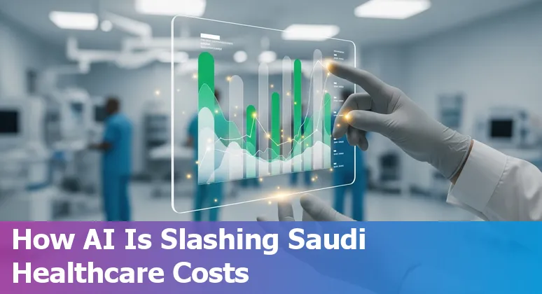 Healthcare AI dashboard visualizing cost savings in Saudi Arabia hospitals