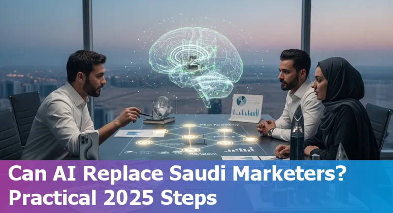 Marketing team planning AI strategy in Saudi Arabia office