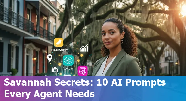 Savannah skyline with AI icons overlay and real estate concept