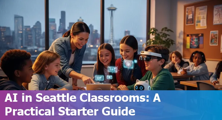 Seattle 2025 AI in education: teachers using Microsoft Copilot with Seattle skyline, Washington in background