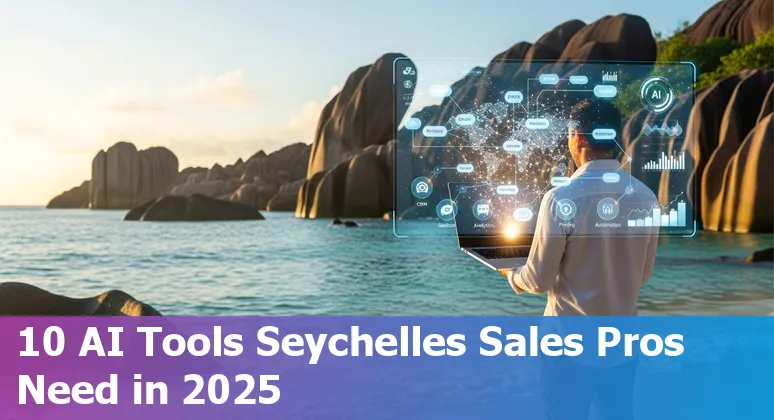 Top 10 AI sales tools for Seychelles sales professionals in 2025, showing logos and icons for outreach, CRM, meetings and video