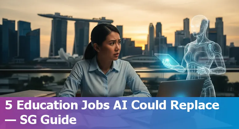 Teacher using AI tools on a tablet while students collaborate in a Singapore classroom