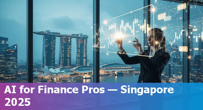 Finance professional using AI tools in a Singapore office in 2025