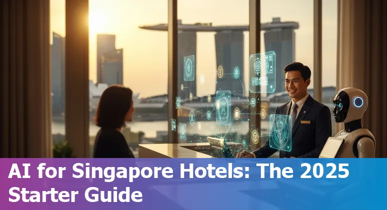 Hotel staff and AI dashboard showing guest personalization and robotics in a Singapore hotel, 2025