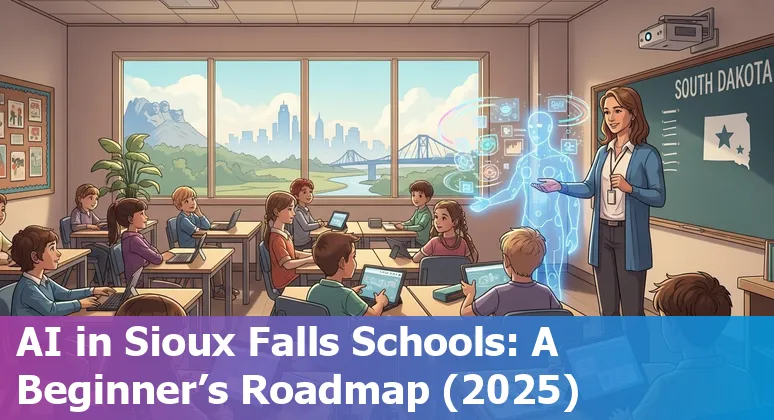 AI in education graphic highlighting Sioux Falls, South Dakota schools and colleges in 2025