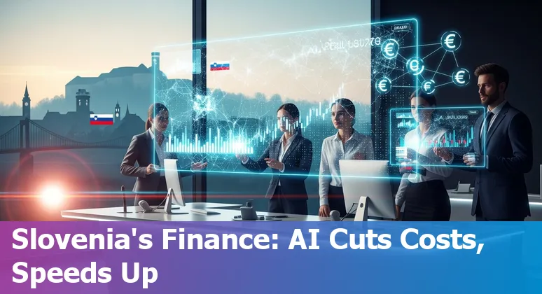 AI-powered financial services scene in Slovenia showing banks, fintechs and AI tools
