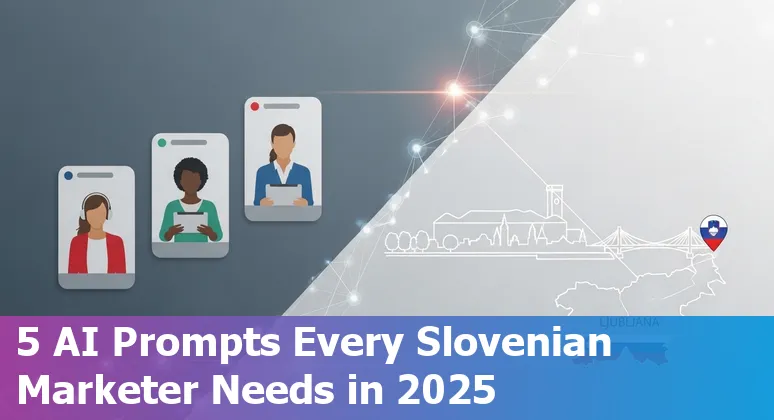 Slovenian marketer using AI prompts for personas, local marketing plan, social calendar, feedback survey, and GDPR compliance checklist.