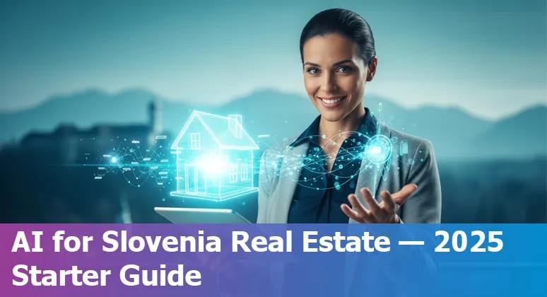 AI tools and Ljubljana skyline overlay illustrating Slovenia real estate market 2025
