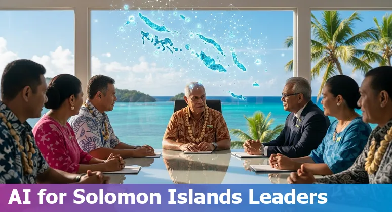Government officials discussing AI policy and education initiatives in Solomon Islands in 2025