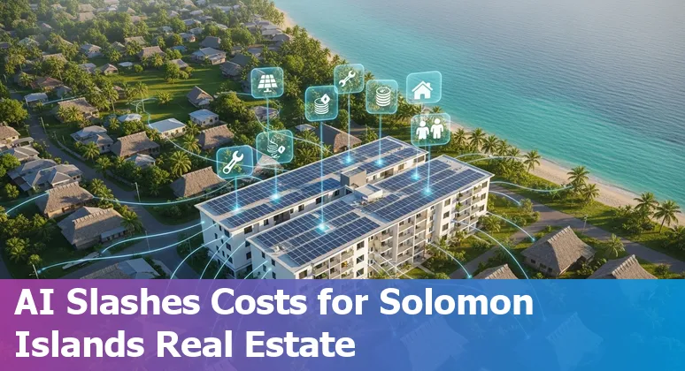 AI dashboard showing energy optimization and tenant analytics for a Solomon Islands real estate property