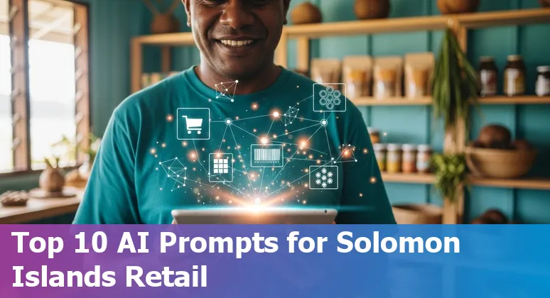 Illustration of retail AI use cases and prompts tailored for Solomon Islands retailers
