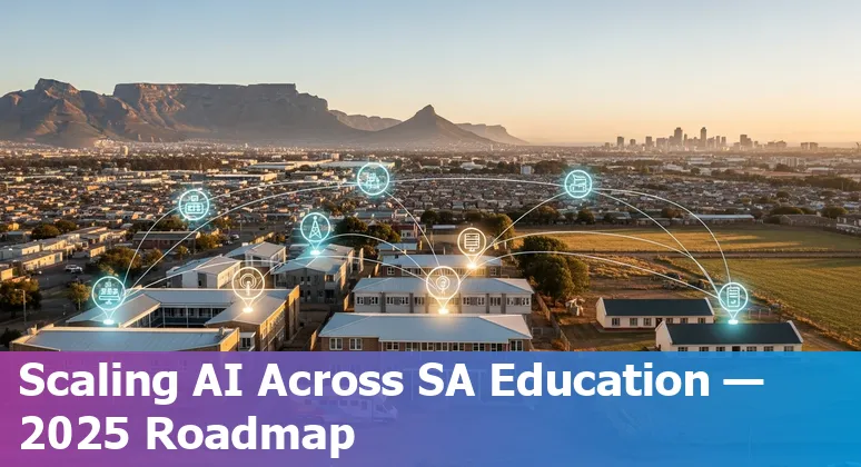 South Africa 2025 classroom using AI adaptive learning platform on a laptop