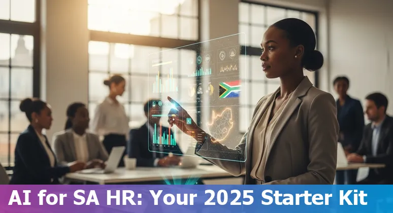 HR professional using an AI dashboard in South Africa office, 2025