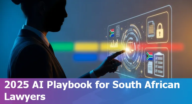 Legal professional using AI tools on a laptop in an office in South Africa
