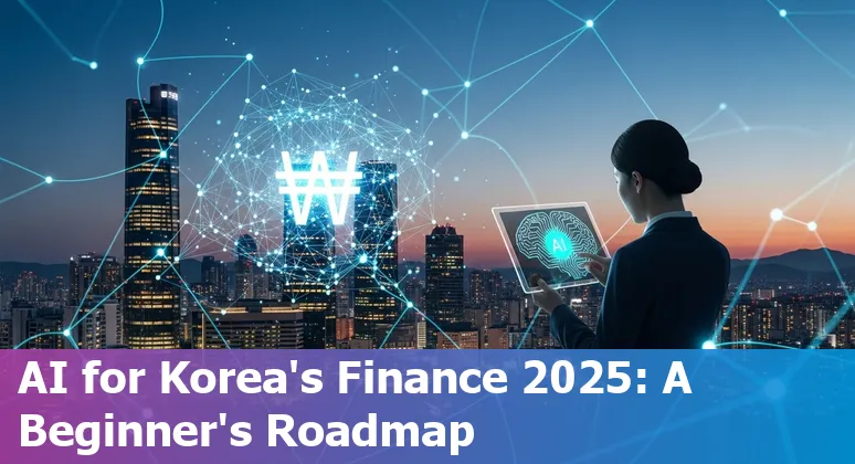 Graphic showing AI in South Korea financial services 2025 with banks, regulators (MSIT/PIPC) and data flows in South Korea